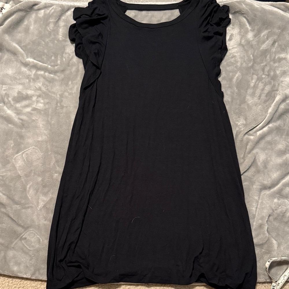 Abercrombie & Fitch Black Ruffle Sleeve Dress